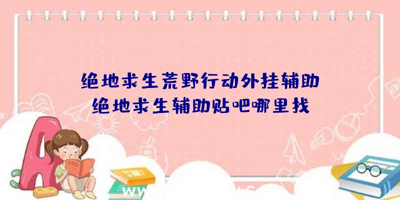 「绝地求生荒野行动外挂辅助」|绝地求生辅助贴吧哪里找